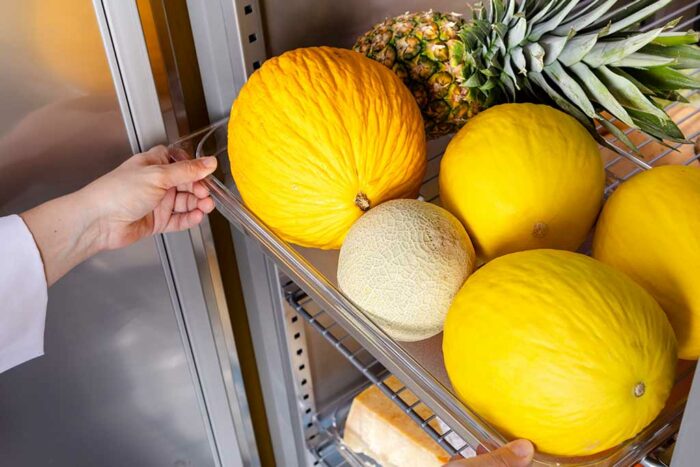 refrigerated cabinets and melons