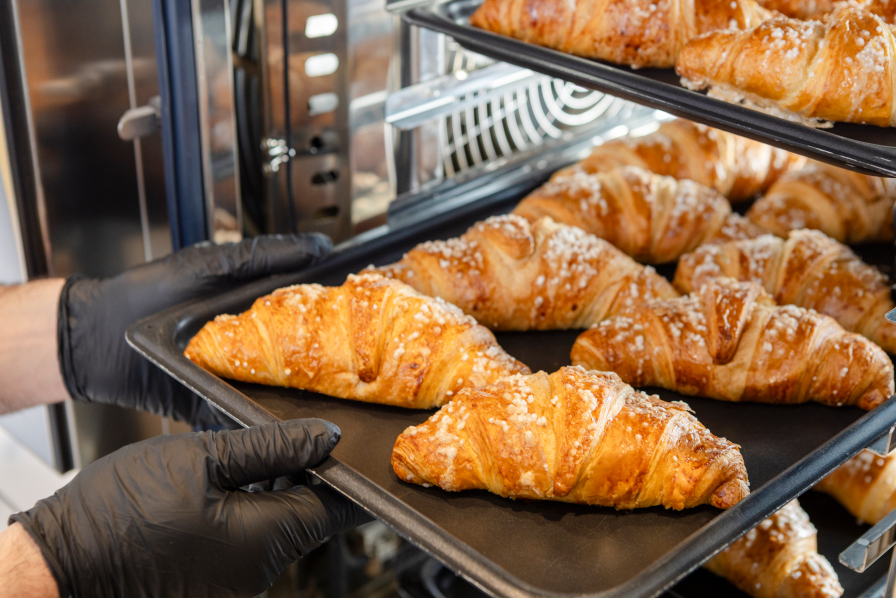 Tray of brioches cooked inside Magistar combi oven