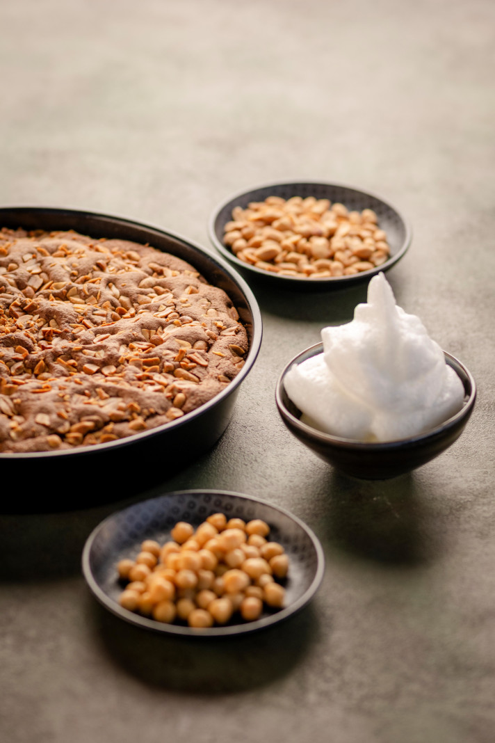 Zero Waste recipe Aquafaba Chocolate and Peanut Cake